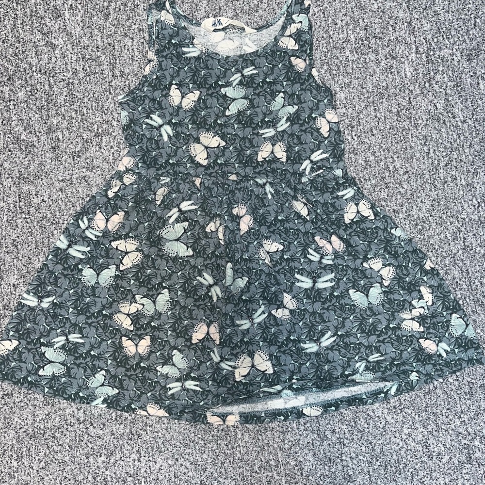 H&M Kids Butterfly Print Dress - Black and Pastel
